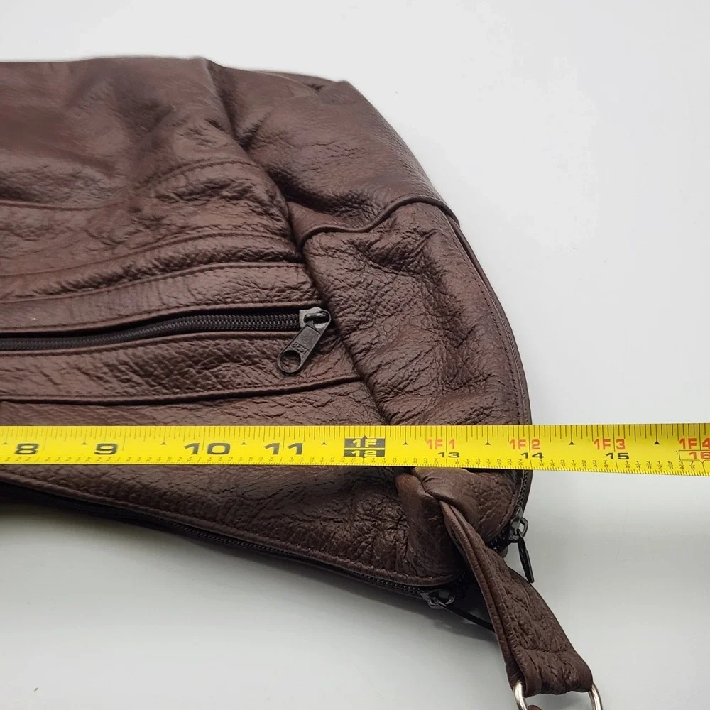 Vintage Genuine Leather Hobo Shoulder‎ Bag Brown 14x10 Made in Mexico